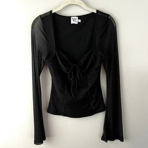 Princess Polly Chapman Long Sleeve Sweetheart Top, Black